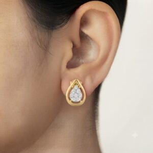 Vibrant Emerald Cut Green Emerald Gold Stud Earrings | Hussain Gems