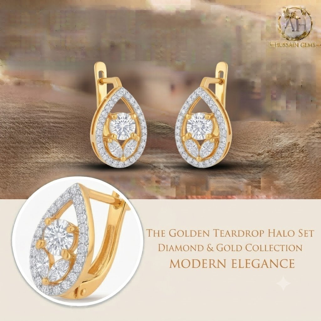 Vibrant Emerald Cut Green Emerald Gold Stud Earrings | Hussain Gems - Image 2