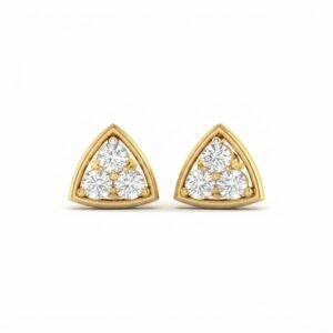 Vibrant Emerald Cut Green Emerald Gold Stud Earrings | Hussain Gems