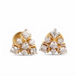 Vibrant Emerald Cut Green Emerald Gold Stud Earrings | Hussain Gems