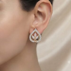 Vibrant Emerald Cut Green Emerald Gold Stud Earrings | Hussain Gems