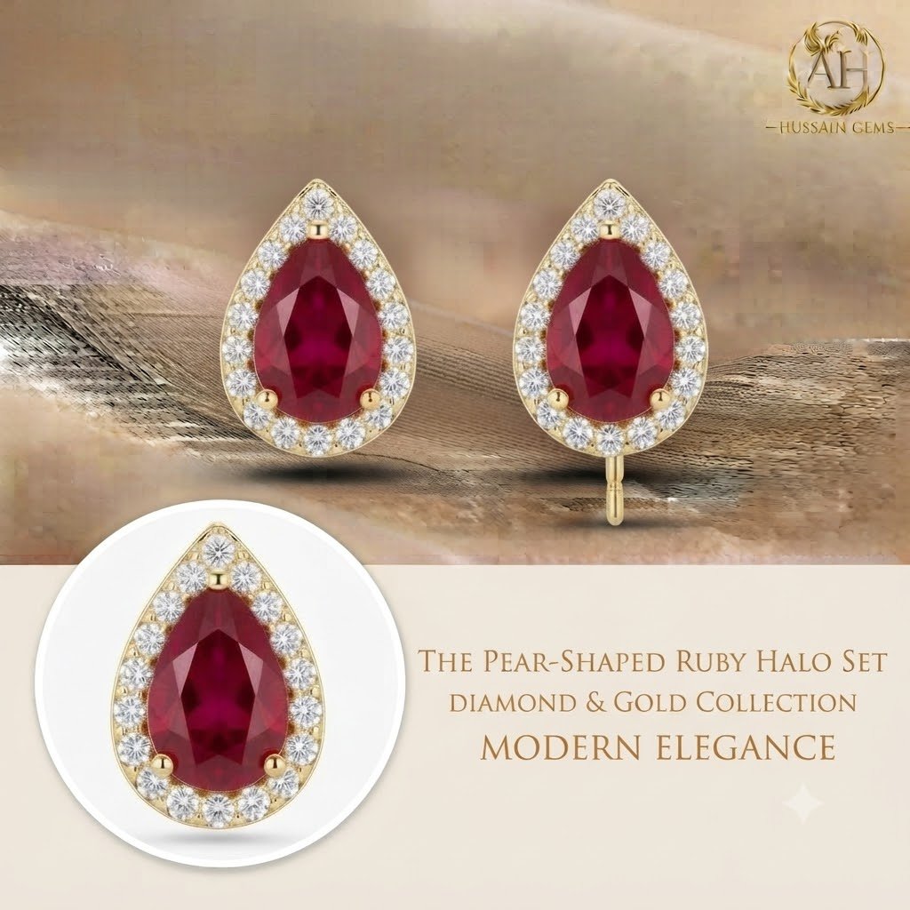 Vibrant Emerald Cut Green Emerald Gold Stud Earrings | Hussain Gems - Image 2