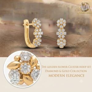 Vibrant Emerald Cut Green Emerald Gold Stud Earrings | Hussain Gems