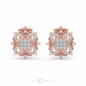 Vibrant Emerald Cut Green Emerald Gold Stud Earrings | Hussain Gems