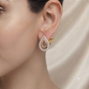 Vibrant Emerald Cut Green Emerald Gold Stud Earrings | Hussain Gems