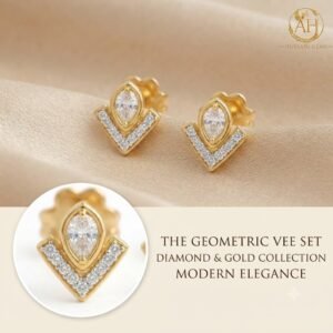 Vibrant Emerald Cut Green Emerald Gold Stud Earrings | Hussain Gems