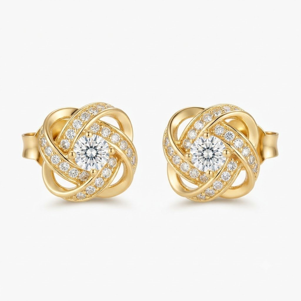 Vibrant Emerald Cut Green Emerald Gold Stud Earrings | Hussain Gems
