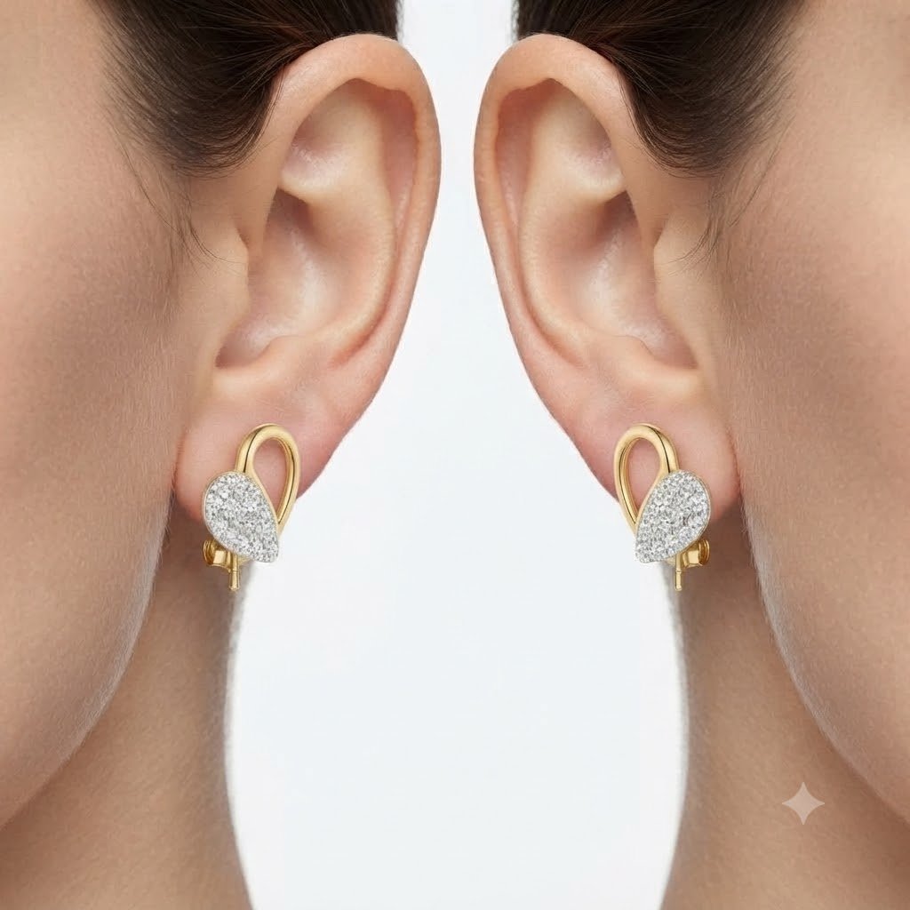 Vibrant Emerald Cut Green Emerald Gold Stud Earrings | Hussain Gems - Image 3