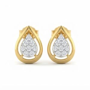 Vibrant Emerald Cut Green Emerald Gold Stud Earrings | Hussain Gems
