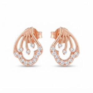 Vibrant Emerald Cut Green Emerald Gold Stud Earrings | Hussain Gems