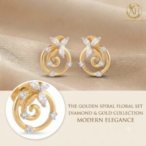 Vibrant Emerald Cut Green Emerald Gold Stud Earrings | Hussain Gems
