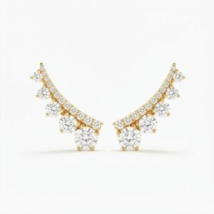 Vibrant Emerald Cut Green Emerald Gold Stud Earrings | Hussain Gems