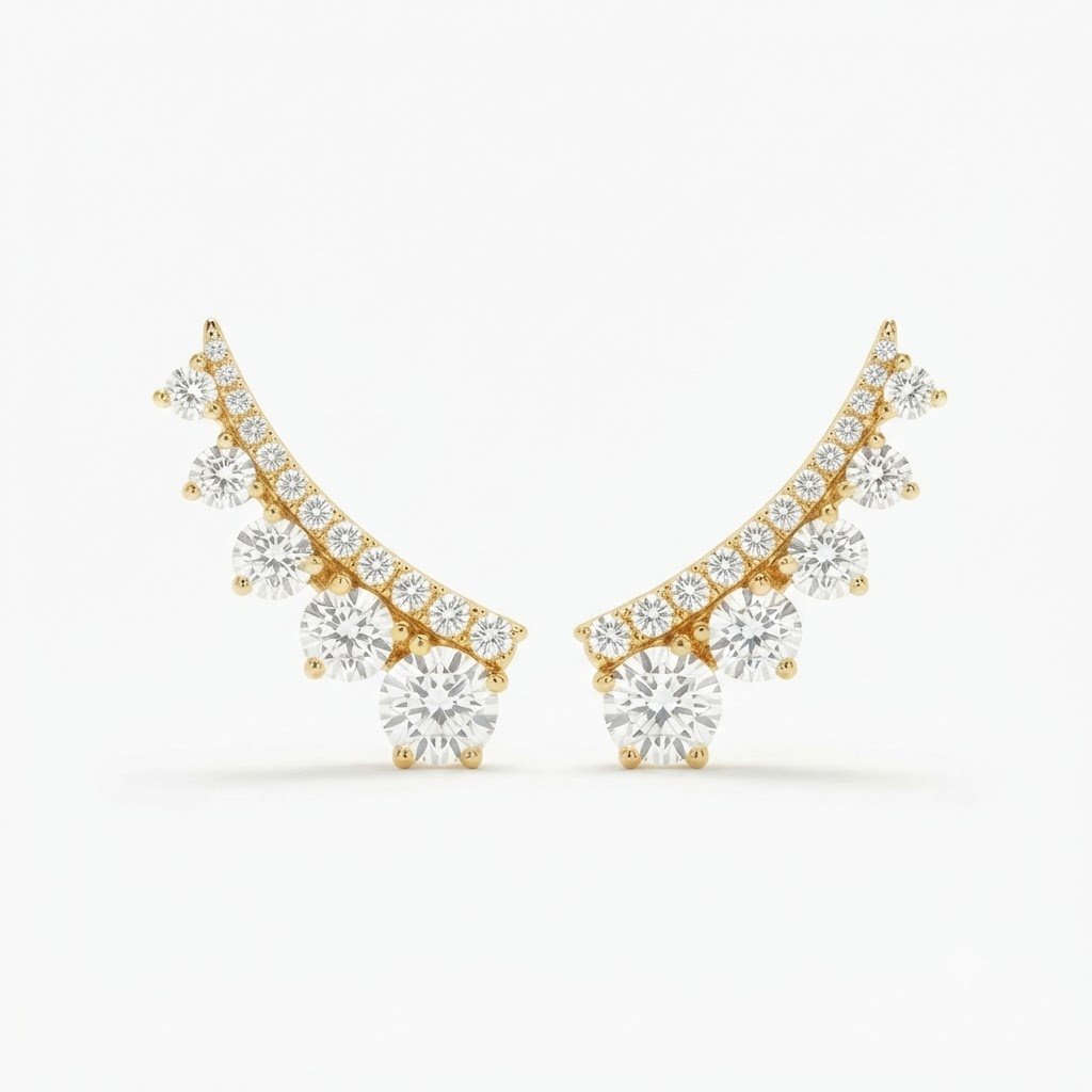 Vibrant Emerald Cut Green Emerald Gold Stud Earrings | Hussain Gems