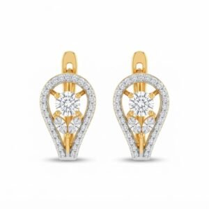 Vibrant Emerald Cut Green Emerald Gold Stud Earrings | Hussain Gems