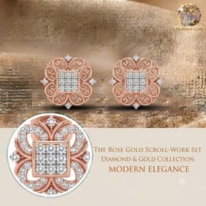 Vibrant Emerald Cut Green Emerald Gold Stud Earrings | Hussain Gems